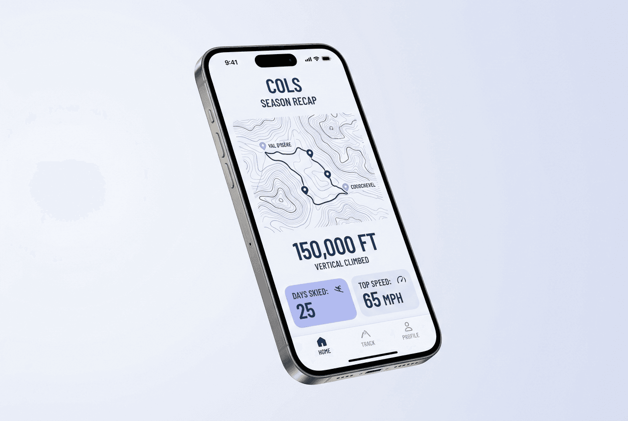 Cols ski tracking app screen
